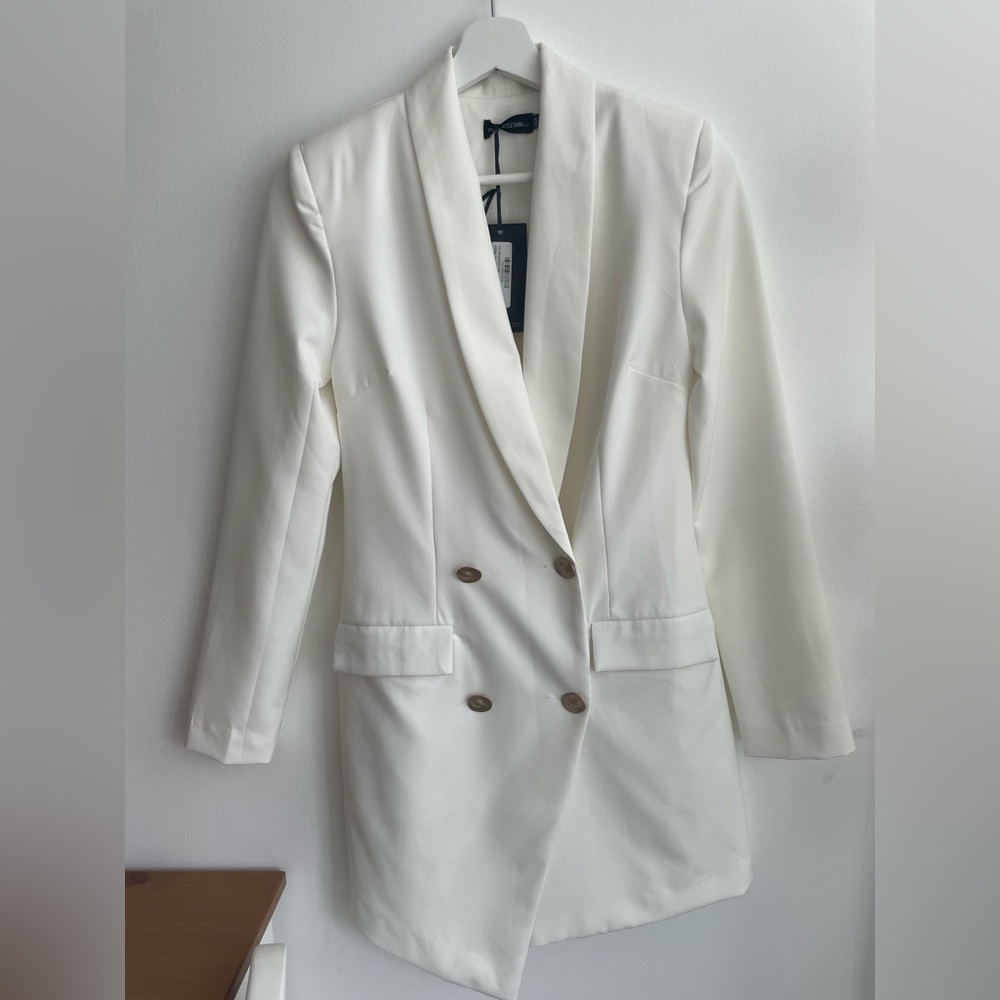 PLT white blazer mini dress